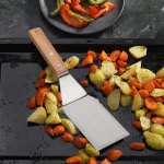 KitchenFest Stainless Steel Spatulas Scraper Pancake Flipper Hamburger Turner Wood Handle, 11 Inch