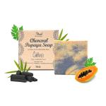 Araah Skin Miracles Charcoal Papaya Soap | 100% Handmade Soap | Natural Cold Processed Soap | Reduces Tan | Brightens the Skin (75g)