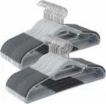 VIKIJO Grey Plastic Rectangle Non Slip Cloth Hanger - 50 Pcs