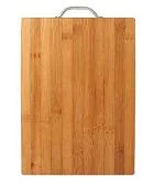 Whinsy Non-Slip Wooden Bamboo Cutting Board with Antibacterial Surface with Stainless Steel Handle, Chopping Board for Kitchen, Cutting Board for Kitchen (Wood)