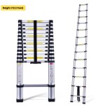 EQUAL 12.5 Ft Finger Protect Aluminium Folding & Extended Telescopic Ladder; (3.8 Meter/EN131 Certified)