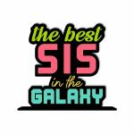 Giftplease Wooden Idols and Figurine The Best Sister in The Galaxy Table Decoration for Office Desk | Home Decor Item | Living Room | Modern Art Wood Showpiece Gift Item (TP-129)