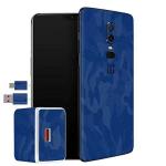 FuttPatti OnePlus 6 Military Camouflage Skin Wrap Sticker (Back and Charger, Royal Blue)