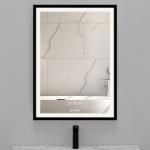 Plantex Steel LED Mirror Cabinet for Bathroom storage organizer with Defogger and Bluetooth/Storage space for Bathroom Accessories (20X28 Inch, Black)