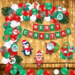 Party Propz Paper Christmas Party Balloon Decoration Kit (Set Of 56)