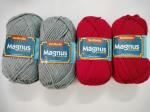 vardhman knitting yarn magnus yarn (Pack of 4 balls - each ball -100 gm) 2 GREY & 2 RED BALLS