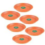TrustBasket UV Treated 6.5 inch Bottom Tray Plate/Saucer for 8-inch Plastic Pot (Terracotta, Set of 6)