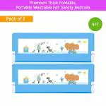Safe-o-kid Bed Rail Guard (4 Ft/ 48 Inches/122 Cms / X 2.5Ft/ 30 Inches/ 76Cms) For Baby Fit-All, Adjustable/ Portable, One-Hand Operate, Foldable Falling Protector Bed Rails For Kids, Blue Pack of 2
