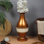 AdiCollar Flower Vase Big Size for Living Room Corner - 17 Inches Long - Copper - Pack of 1