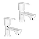 WATERMAN Magic Pillar Tap Faucet Pack Of 2 Chrome Finish Deck Mounted Installation Water Taps For Kitchen Bathroom Toilet