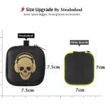 StealODeal Black Beige Leather Zipper Headphone Case