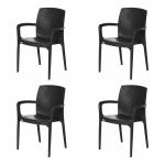 Supreme Furniture Texas Black Plastic Chair - Pack of 4