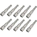 UP TO DATE PRODUCTS10Pcs 1/4 Hex Shank Impact Nut Driver Socket Set 7mm/9/32Inch Drill Nut Driver Bit, 2.5Inch Length