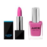 JUICE | CANDY FLOSS - M01 LIPSTICK (RICHSTICK) & SPONTANEITY - 70 NAIL PAINT | WATERPROOF & LONG LASTING | PACK OF 2