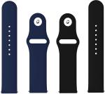Black Lovies Blue, Black Smart Watch Strap For Fiire Bollt Neptune, Hulk, Talk 22 Mm (Pack Of 2)