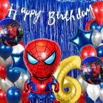 House of Banter Spiderman Theme Birthday Decorations for Boys, Kids Party, Girls - 6th Birthday Celebrations-Cartoon Birthday Decorations, Spiderman Birthday Party Supplies