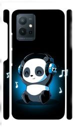 YAPZONE | Panda Music Black | Designer Printed Hard Back Cover for Vivo T1 44W / iQOO Z6 44W Premium & Attractive Case for Your Smartphone