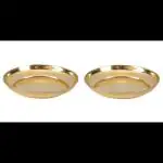 BulkySanta Brass Pooja Thali | Pital ki thali | Brass Pooja Plate Small (Size - 4