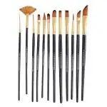 FRKB Artist Quality Synthetic Mix Paintrush Set of 12 pc for Watercolor and Acrylic Painting