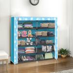 Home reserve 2 door 10 Shelves Blue Printed Collapsible wardrobe