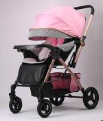 Safe-O-Kid Baby Travel Stroller/Pram for New Born/Toddler/Kid For 0 to 3 Years Travel Friendly with XL Canopy, 5 Point Safety Harness, One Hand Fold, Adjustable backrest, - Pink