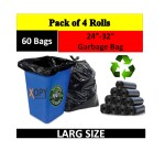 Xopy Garbage Bag Large Size 24 X 32 inch | Dustbin Bag | Trash Bag | Black Color 60 Bag (4 Rolls)