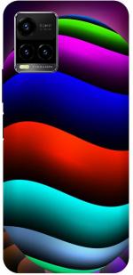 Zepboom Vivo Y21A, V2149, Vivo Y21E Multicolor Plastic Wavy Sphere Colors Printed Dual Protection Back Cover
