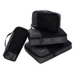 Crestar Set of 4 Packing Cubes Travel Accessories Covers Pouch Bag Suitcase Luggage Organizer Storage For Clothes Dress Shoes, Waterproof, Strong Breathable Mesh Black(GREY)