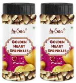 La Casa Metallic Golden Heart Shaped Sprinkles 100 Gm (Pack Of 2)