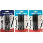 ARTLINE ERGOLINE CALLIGRAPHY PEN SET OF 3 GREEN, RED & BLACK