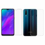 Kite Digital Vivo Y12 Back Screen Protective Film Carbon Fiber Skin Transparent Screen Guard Sticker & Premium Tempered Glass Screen Protector