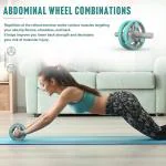 Shopeleven Thick Adjustable Ab Roller No Floor Damage Wheel With Knee Mat Multi-purpose Unisex Roller Weight Loss Workout Slip-Proof Beginner Friendly Excercise Manual