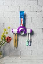 Adore Collection Hands Free Toothpaste Dispenser Automatic Toothpaste Squeezer with 5 Toothbrush Holder