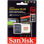 SanDisk 128GB Extreme microSDXC UHS-I Memory Card with Adapter - C10, U3, V30, 4K, 5K, A2, Micro SD Card - SDSQXAA-128G-GN6MA