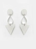 Madame Glass Square Rose Gold Platted Rhinestone Stud Earrings