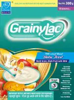 'GrainyLac 10M+ Multi Grain Multi Fruit with Milk | Healthy Cereal for Baby(300g)