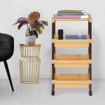 Nilkamal TROL23 4-Shelves Multipurpose Plastic Trolley (Marble Beige)