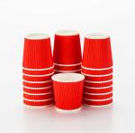 SEZ 4OZ (120ML Red) Pack of 500 Ripple Paper Disposable Coffee Cups for Event Wedding Party and Office use