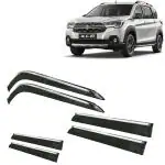 Kingsway Car Wind Deflectors Rain Guard Window Visor for Maruti Suzuki XL6 2019, 2020, 2021, 2022 Model, Car Door Visor with Chrome Lining Online India, Car Sun Shades