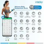 Tracky Smart BMI Weight Machine for Body Weight | 18 Body Mertrics Sync With Leaone Mobile App | Full Body Composition Analysis Digital Body Fat Analyzer Machine Scale With 1Yrs Warranty.