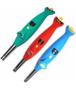 ProtosIndia.Net Gas Lighter for Kitchen Stove Green 2 in 1 Torch Dolphin Lighter Gas