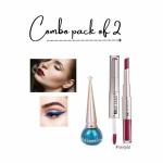 Seven seas 2in1 lip duo purple lipstick 1pcs + HN blue eyeliner 1pcs