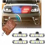 CARIZO LED Emergency Strobe Lights, Red Blue 3 LED Strobe Warning Emergency Flashing Light Caution Hazard Light Bar Compatible with Audi S3 l Car Led lights l car parts l car decoration l car electronic lights