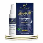 WELLNESS LANGUAGE Melatonin Blueberry Flavor Mouth Spray for Instant Sleep & Calming Fuel |Control Anxiety & Stress | Regulate Natural Sleep-Wake Cycle | Pack of 1 x 50 ml (300 Spray)