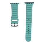 RUPELIK (Zikzak Metal Lock 42mm Strap Sea Green) Soft Silicone iWatch Strap series Series 7,6,5,4,3,2,1/SE Compatible For Strap 42mm/44mm/45mm Smart Watch Strap (Sea Green)