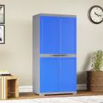 Nilkamal Freedom Mini Medium (FMM) Plastic Cabinet for Storage| Space & Clothes Organizer| Shelves| Cupboard| Almari| Wardrobe| Living Room| Adult & Kids| Multipurpose for Home Kitchen & Office Deep Blue & Grey DIY