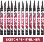 BINGEABLE...ENJOY THE DIFFERENCE Yankina 36H Waterproof Long Lasting Sketch Pen Eyeliner - 0.9 Ml (Pack Of 12)