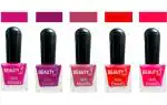 OUR Beauty Multicolor High Quality Quick Dry Long Lasting Hd Colors Nail Polish Yt29, 40 ml (Set Of 5)