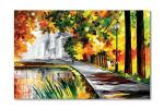Tamatina Multicolor Nature Art A Way Modern Unframed Art Canvas Painting - 13X9 Inch