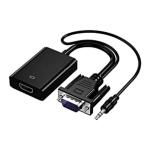 7 seven Vga to HDMI Adapter for Connect Vga Interface Laptop, Pc to HDMI Monitor or Projector, 1080p Vga Male to HDMI Female Converter With 3.5mm Audio Lead and Power Supply Port